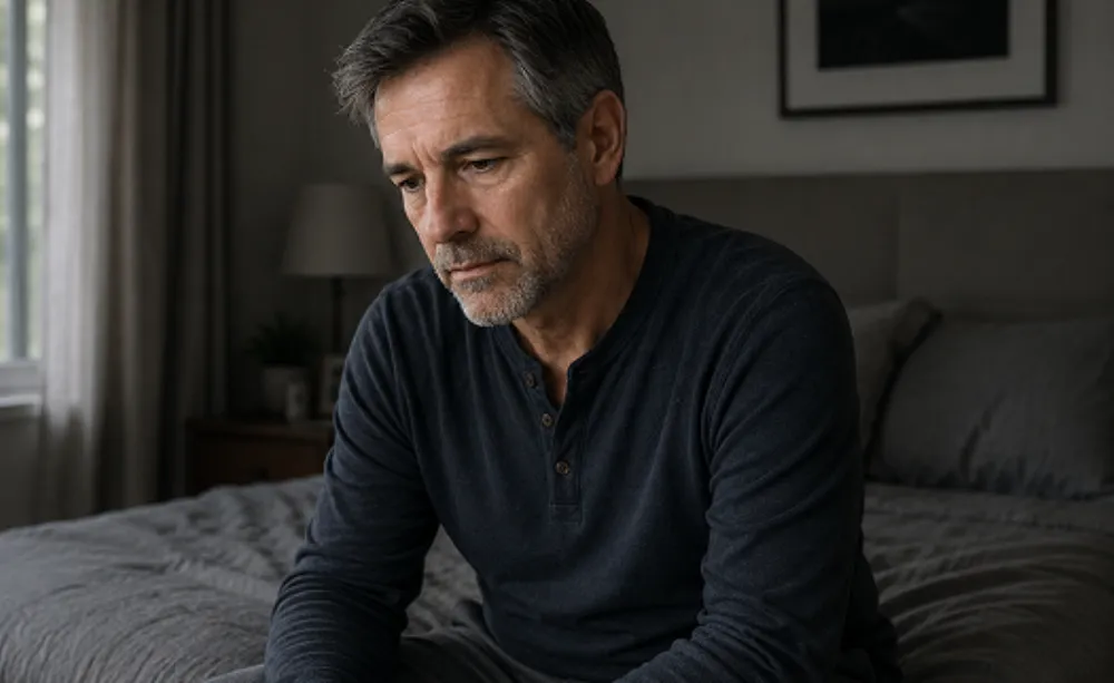 Man over 40 feeling tired in the afternoon