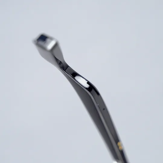 Close-up of the NeuroView glasses temple with built-in speaker and controls